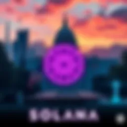 A visual representation showing the US government building with a Solana logo in the foreground, symbolizing government action against the crypto platform.