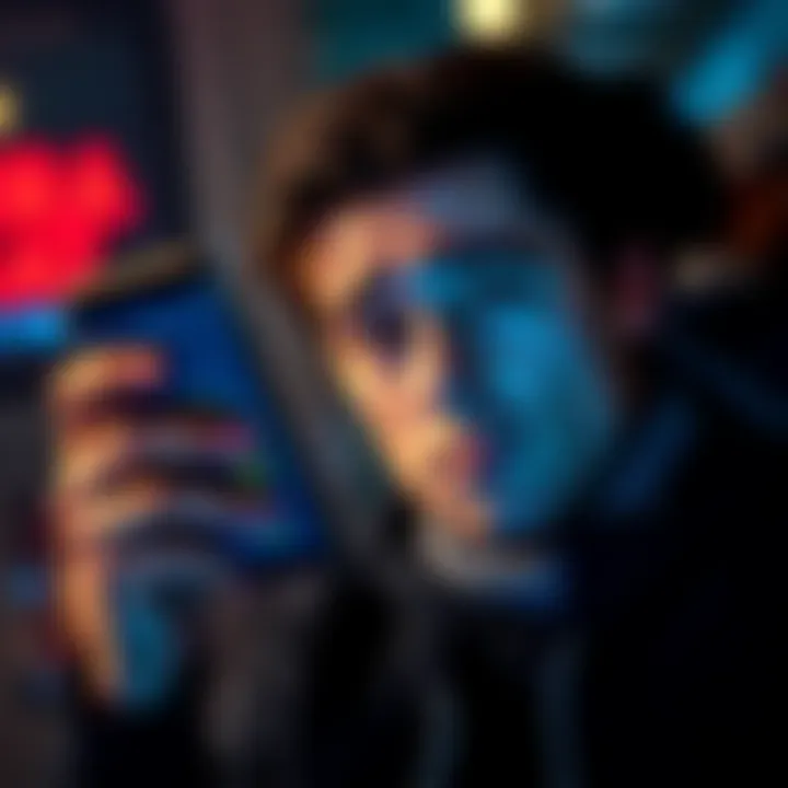 A person looking at their phone with a worried expression, showing a trust wallet app with missing assets, symbolizing the loss of XRP after switching devices.