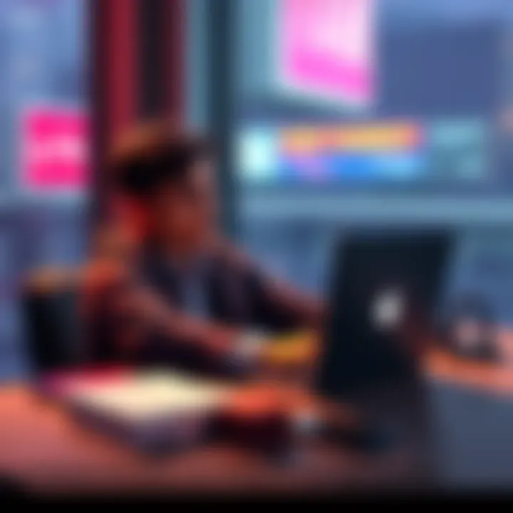 A person sitting at a desk with a laptop, looking frustrated while closing their Coinbase account after a controversial sponsorship.