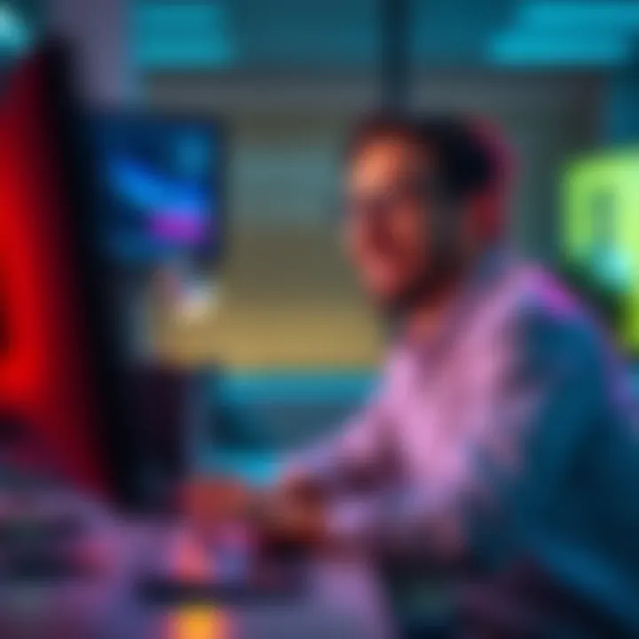 A person at a computer smiling as they successfully reopen their Revolut account, showing satisfaction after completing the KYC process.