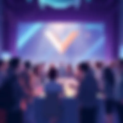 People engaging in a discussion about Vechain and blockchain technology at a community event