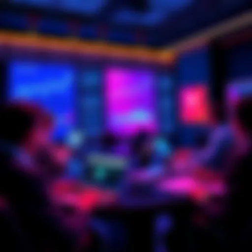 Participants discussing Vechain updates online with laptops and digital charts in a virtual meeting setting.