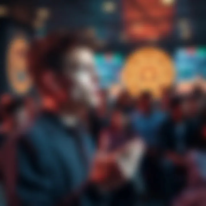 Vitalik Buterin Discusses Crypto Security Vitalik Buterin speaking about the risks of quantum computing to cryptocurrency security, with a concerned audience in the background.