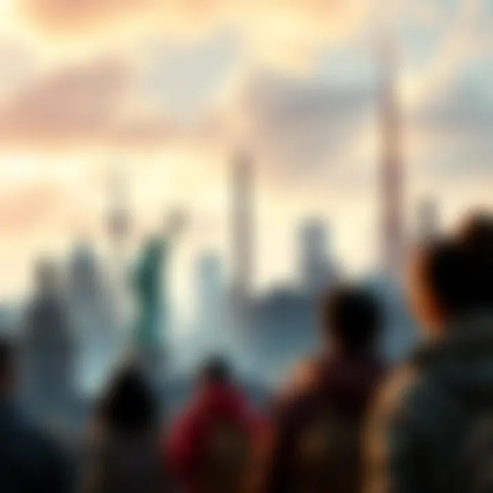 People selecting their favorite landmarks for auction