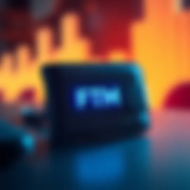 A digital wallet displaying the FTM logo, representing cryptocurrency conversion options.