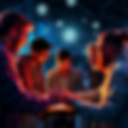 A group of developers discussing ideas for a Web3 app and smart contracts.