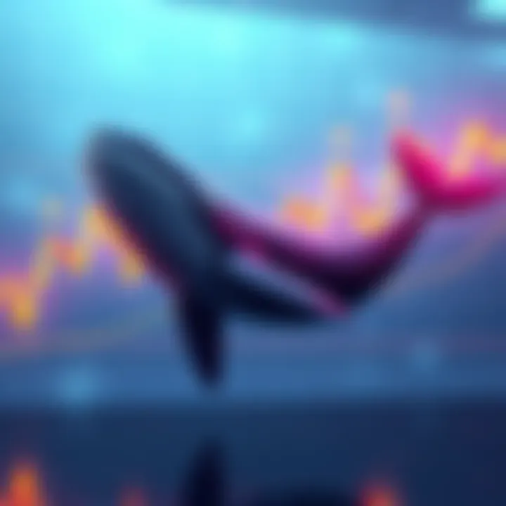 A chart showing price trends with whale support indicators and Bitcoin ratios suggesting potential growth to $1.