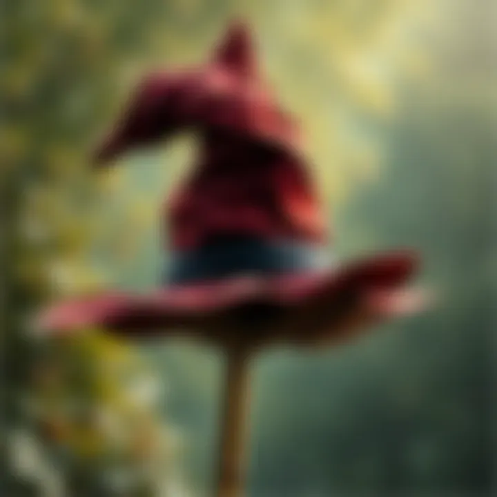 A witch's hat resting on a broomstick, symbolizing the end of the witch character in culture.