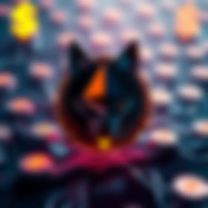 A graphic showing the $WOLF logo with Ethereum symbols in the background, representing the launch event.