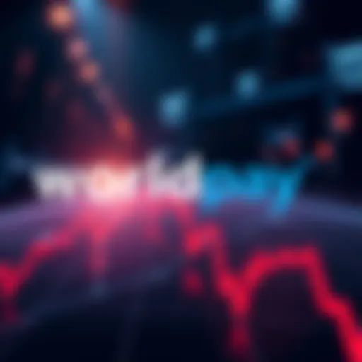 Worldpay Global logo with a background of a digital graph showing decline, symbolizing the end of services on Hedera Council
