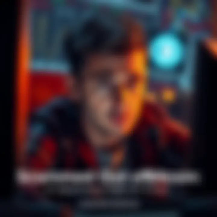 A person staring at a computer screen with a concerned expression, reflecting the stress of being a victim of a cryptocurrency scam.