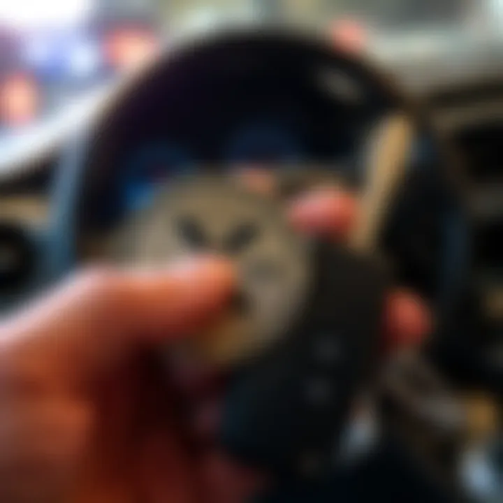 XRP coins and a car key A person holding XRP coins and a car key, contemplating selling cryptocurrency for a new car