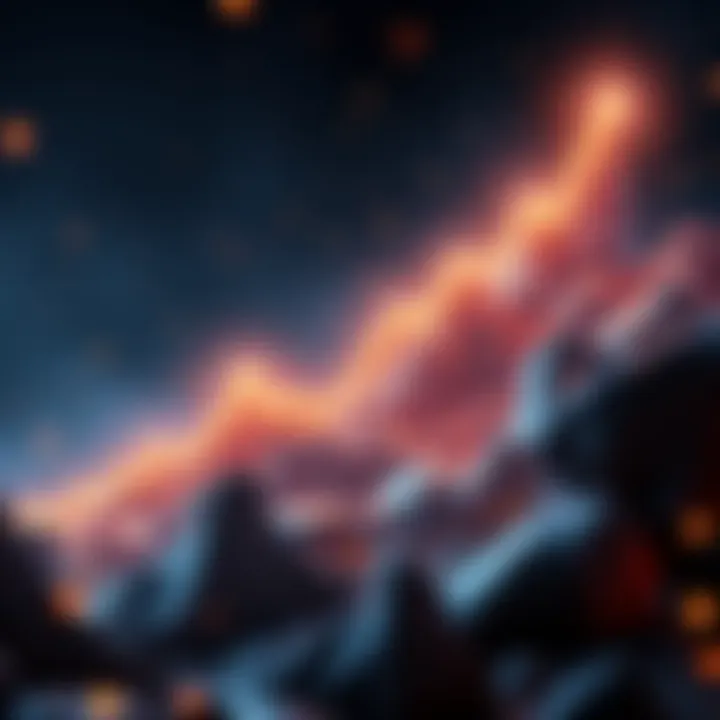 A digital visual representation of XRP cryptocurrency with a rising graph indicating potential growth and excitement.