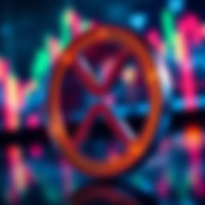 A close-up of the XRP cryptocurrency symbol with financial graphs in the background, symbolizing growth and market impact.
