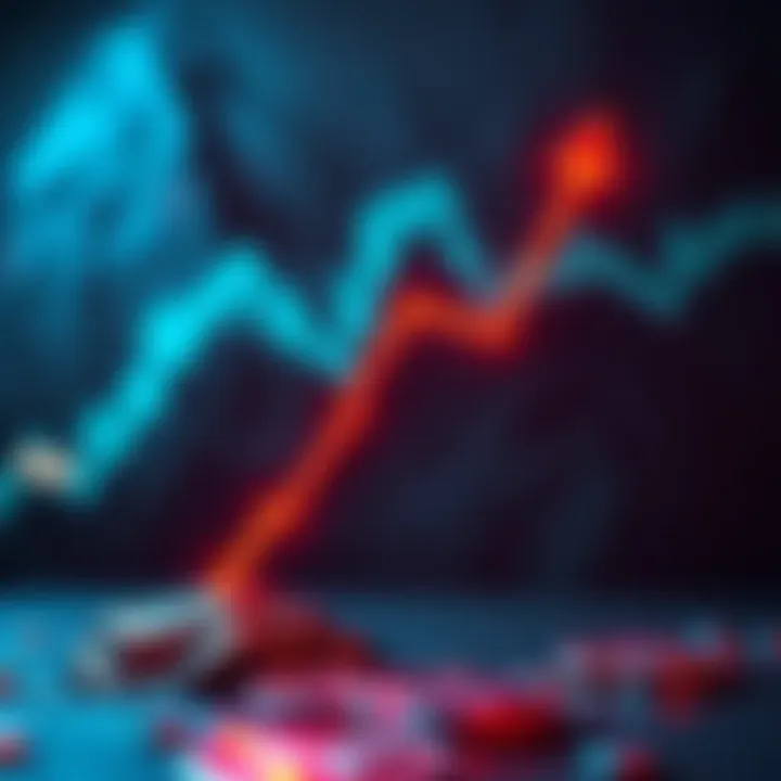 A visual representation of XRP cryptocurrency with an upward trend, symbolizing speculation about its price reaching $8.
