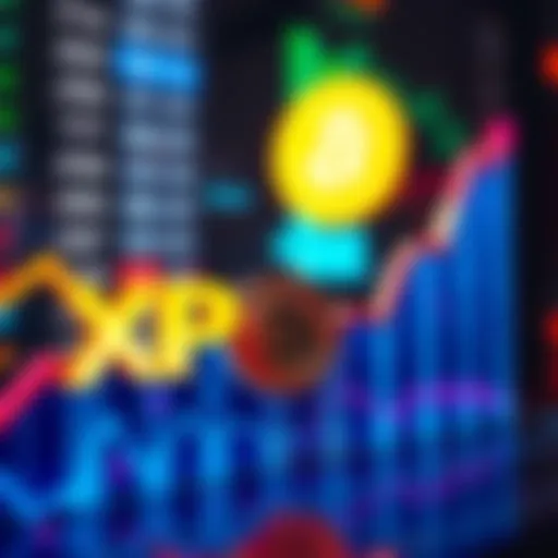 A graph showing XRP and Bitcoin prices rising, with arrows indicating upward trends, symbolizing potential market growth and institutional interest.