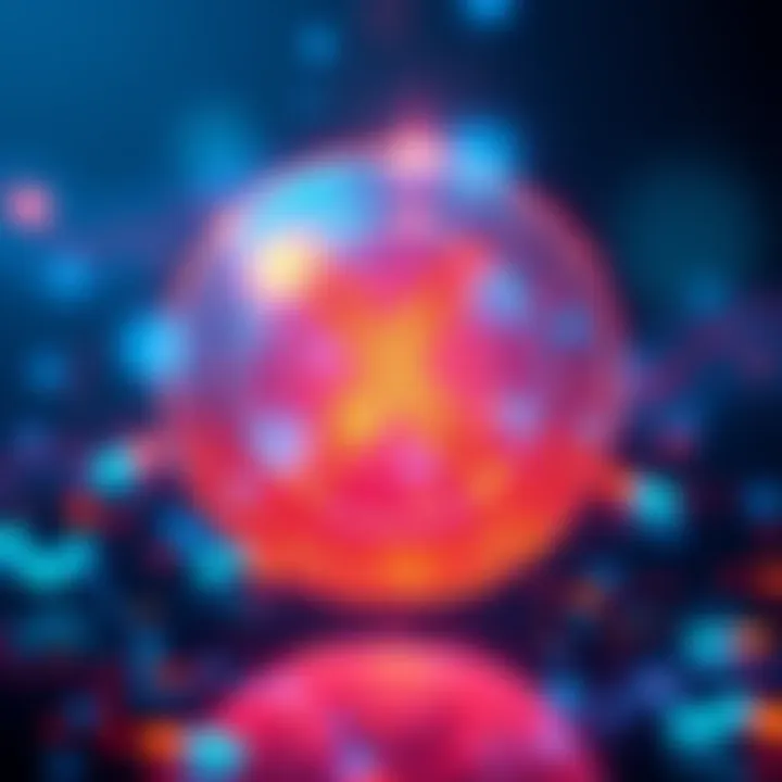 XRP Cryptocurrency Future Visualization of XRP cryptocurrency logo with digital financial symbols