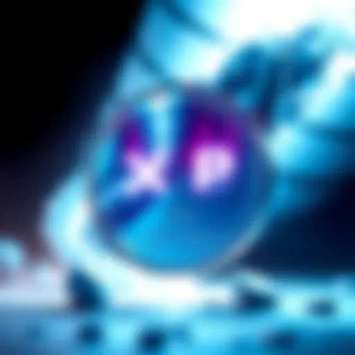 A visual representation of XRP cryptocurrency with contrasting views shown through light and dark themes, symbolizing its potential and criticism.