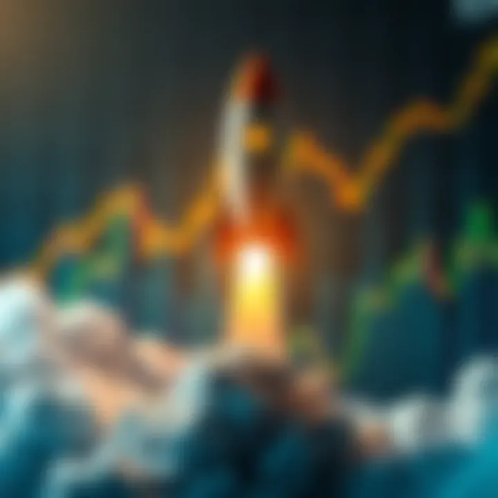 A graphic showing a rocket symbolizing XRP's potential growth towards 100 morbillion, with financial charts in the background.