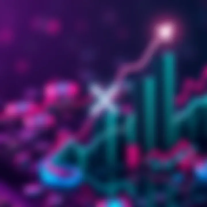 A graphic showing a rising financial chart with XRP logo, symbolizing growth and new regulations in 2025.