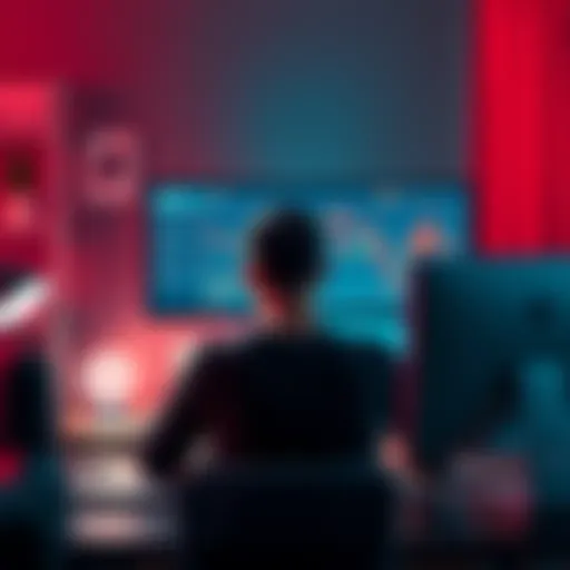 A person sitting at a desk looking worried, with a computer screen showing a downward trend in XRP prices and a chart depicting loss. They look regretful about their investment decision.