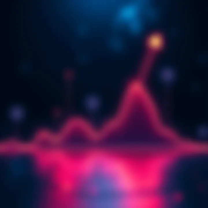 Graphic showing an upward trend in XRP price with community discussion icons