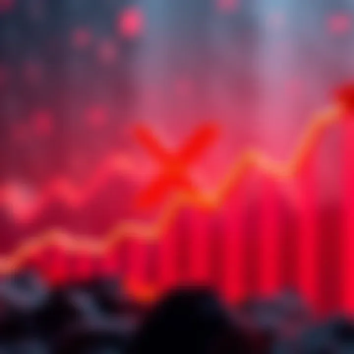 XRP logo with a graph showing an upward trend, symbolizing the cryptocurrency's rise past three dollars and ambitions in the financial market.