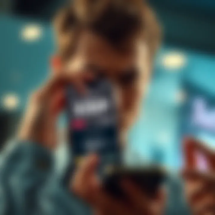 A person looking at a smartphone screen showing a balance of XRP and cashout amount, looking puzzled.