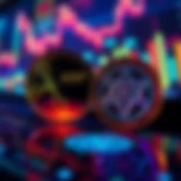 Cryptocurrency symbols for XRP and Solana on a digital background representing investment trends.