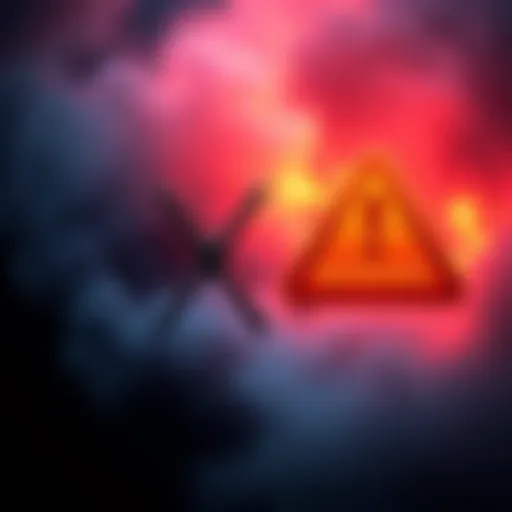 A visual representation of the XRP symbol alongside a warning sign, indicating concerns about potential risks in cryptocurrency.