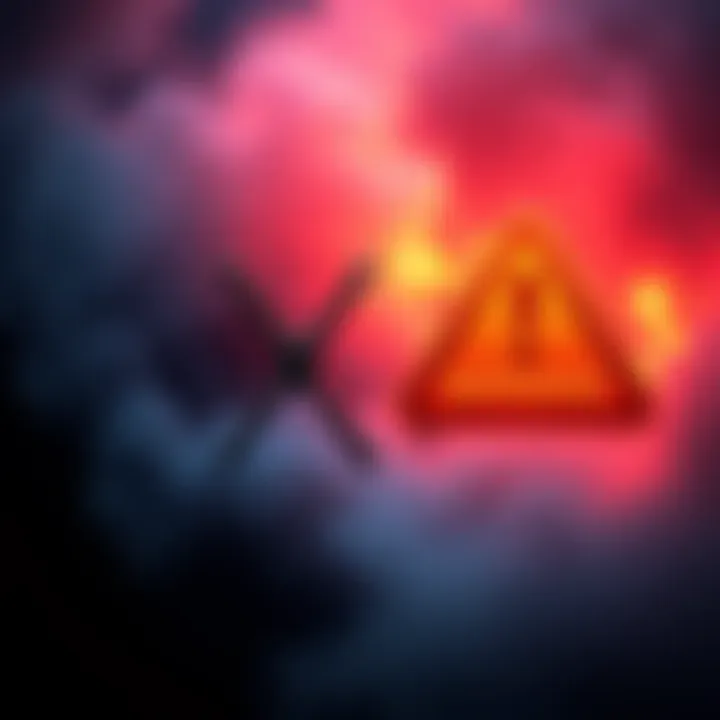 A visual representation of the XRP symbol alongside a warning sign, indicating concerns about potential risks in cryptocurrency.
