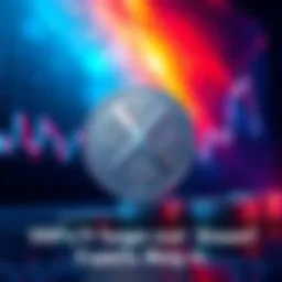 A visual representation of an XRP coin with a rising growth chart behind it, symbolizing market predictions for XRP's future value.