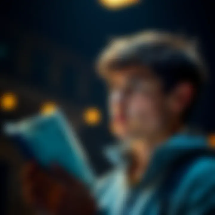 A young man looks at his paycheck while pondering investing in Bitcoin to save for a car.