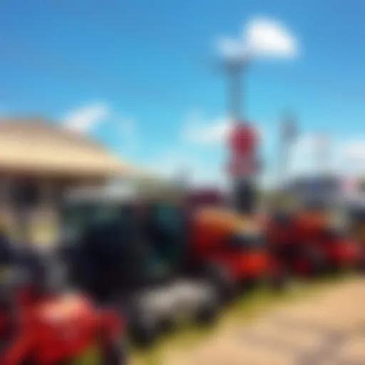 A collection of Z15 machines displayed for sale with price tags in a sunny North Florida setting