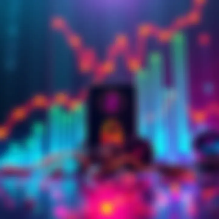 A visual representation of Zcash cryptocurrency with rising graphs and a lock symbol, emphasizing its privacy features and potential growth.